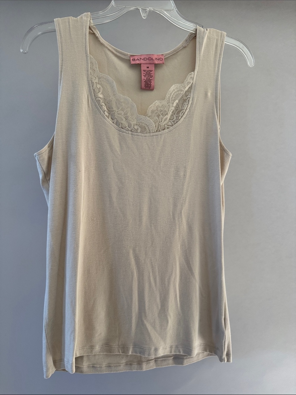 Bandolino Cream Lace-Trim Camisole Tank